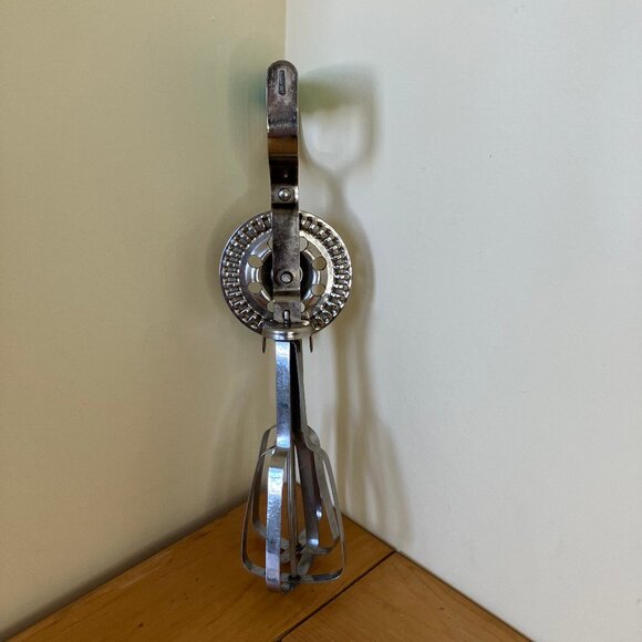 Tasco Manual Egg Beater Vintage Stainless Steel Hand Crank Whisk Green Handle - Picture 4 of 7